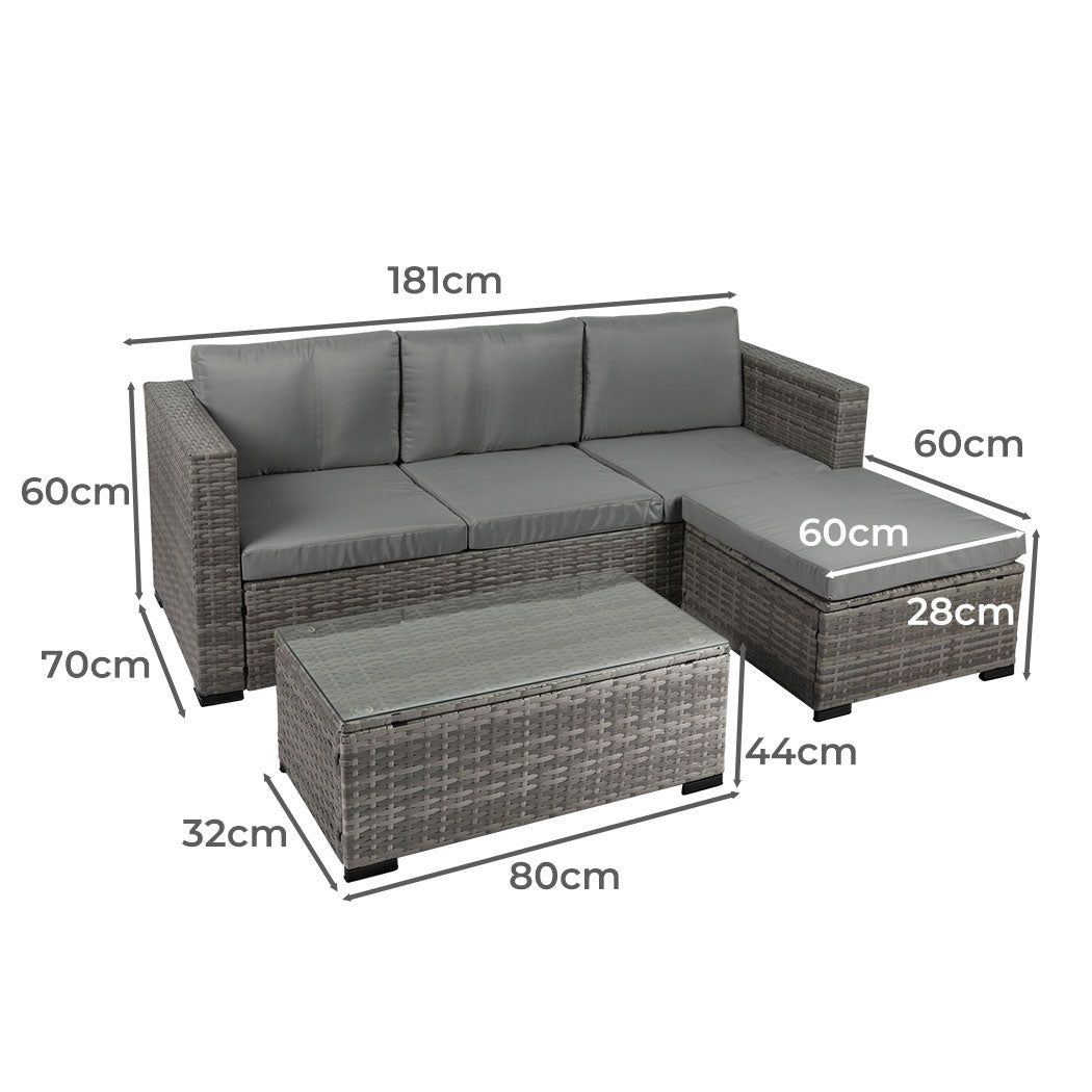 Levede 5pcs Outdoor Sofa Set Patio Furniture-1910112916443631618