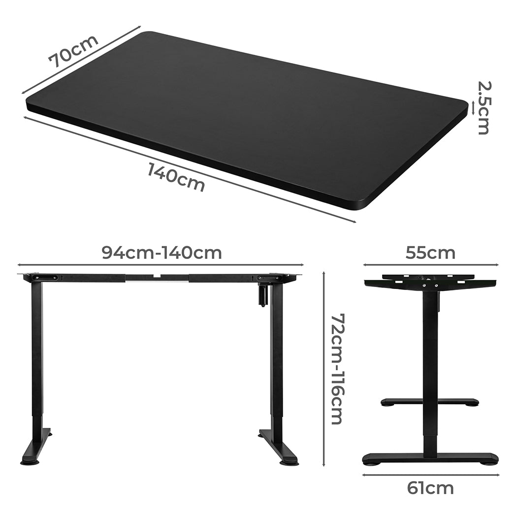 Levede Motorised Standing Desk Adjustable 140cm Black 1000x 1MM-1910112996189933570