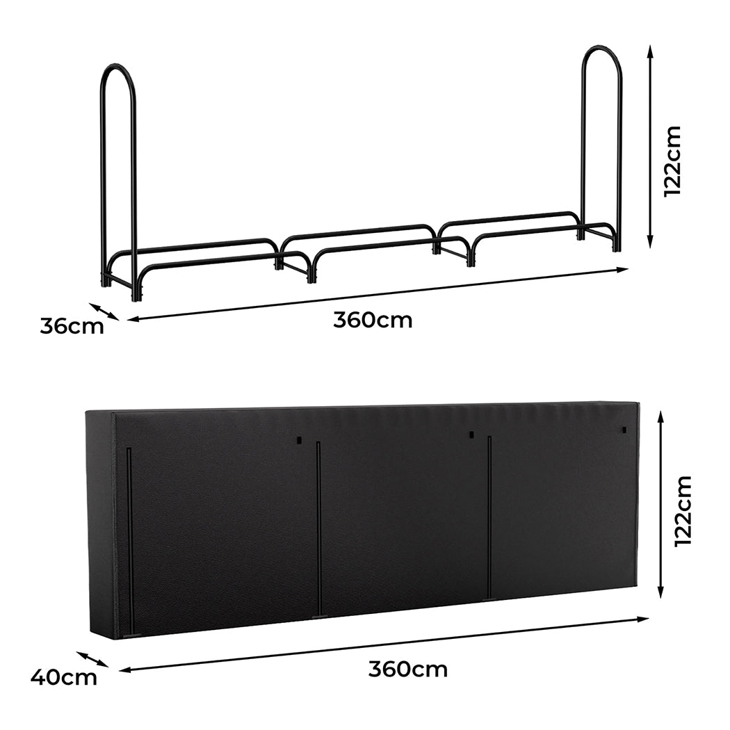 Moyasu Outdoor Firewood Rack Storage with Cover-1942353710516670466