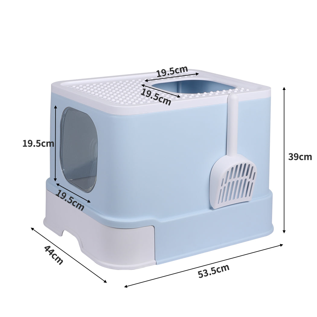 PaWz Cat Litter Box Fully Enclosed Kitty Blue-1942353064627408898