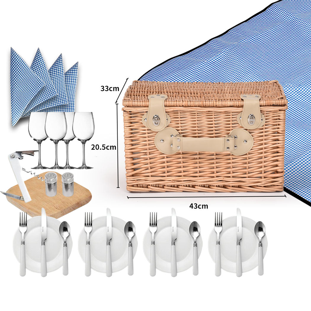 4 Person Picnic Basket Baskets Set Outdoor-1942353783703080962