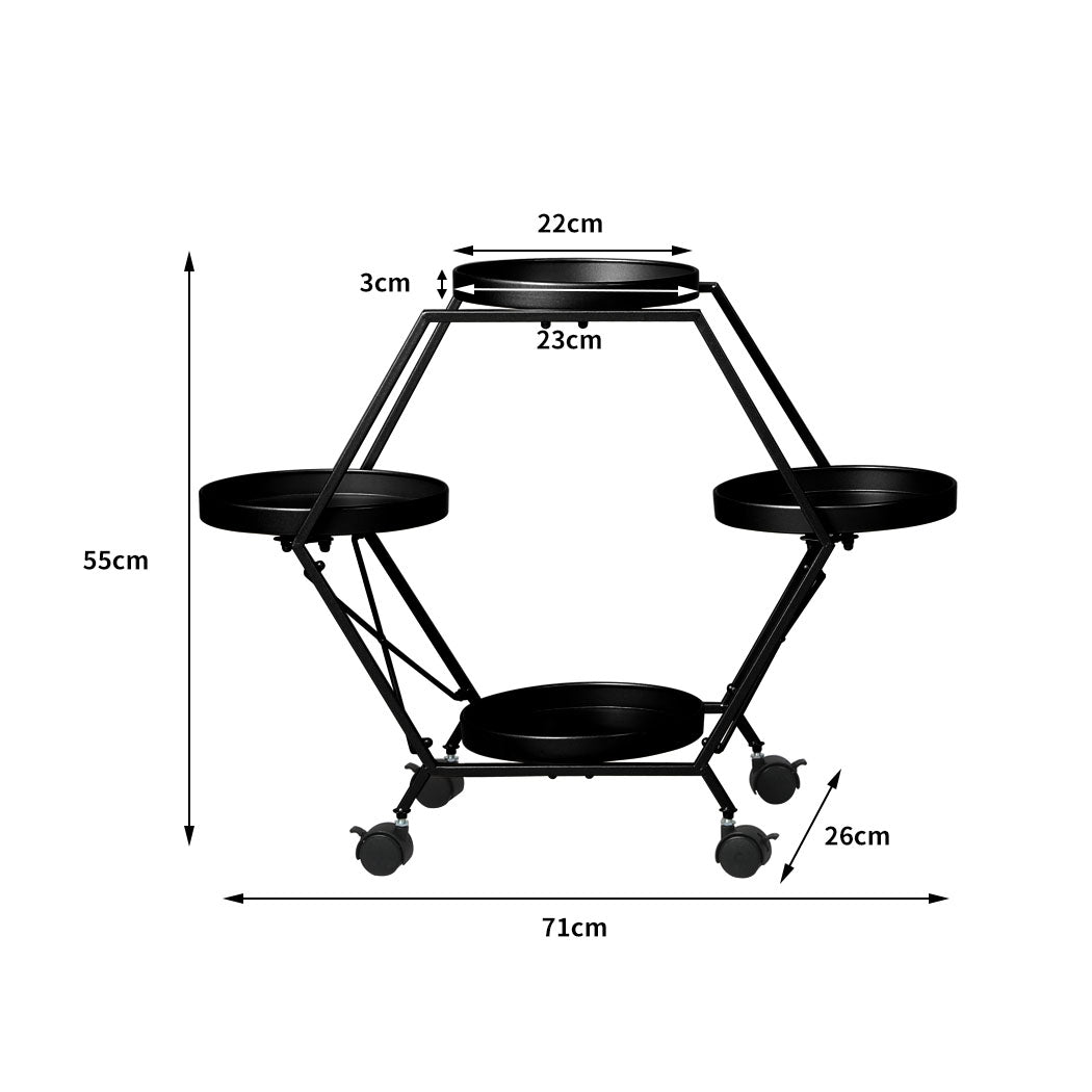 Levede Plant Stand Garden Outdoor Indoor Black-1942353751528574978