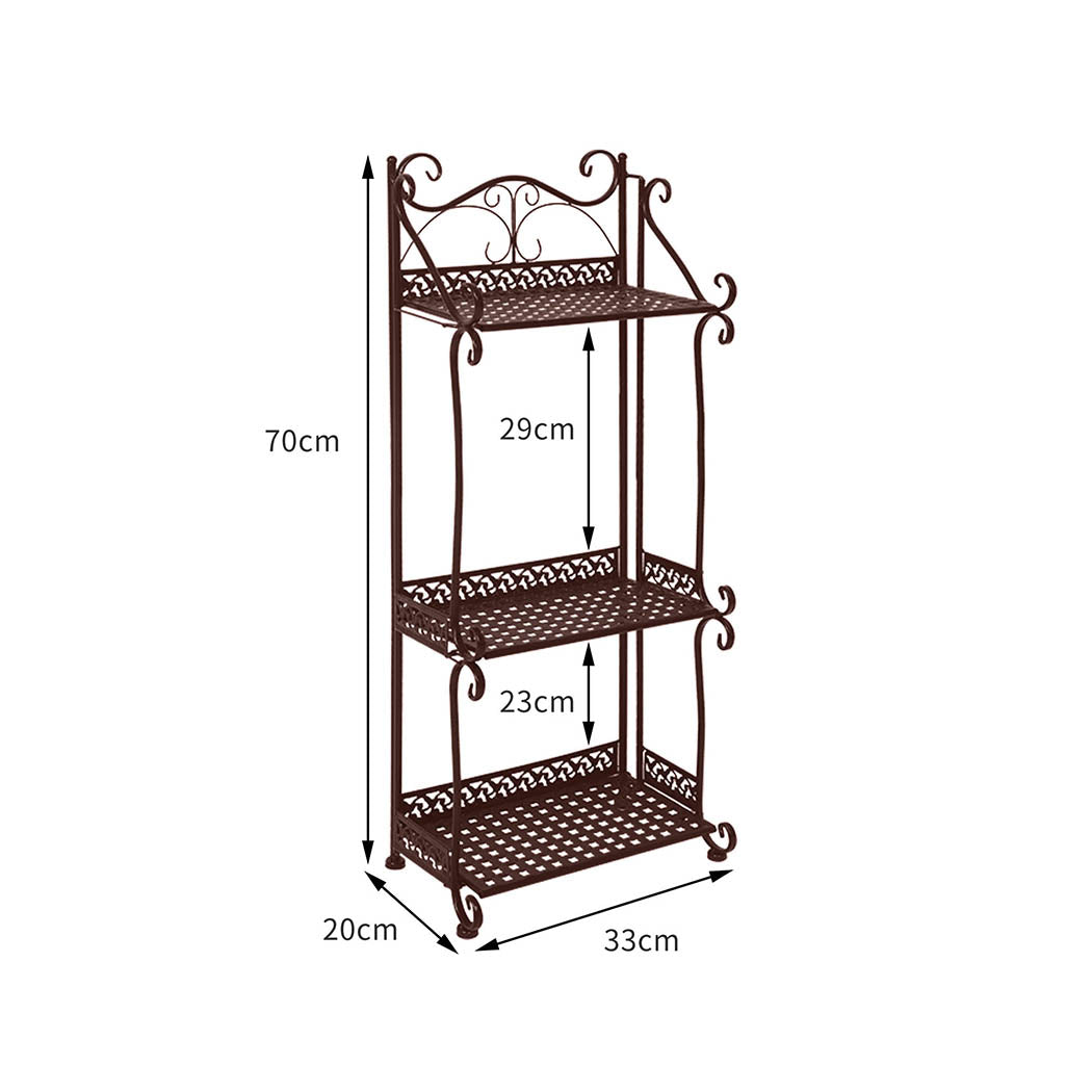 Levede Plant Stand 3 Tiers Outdoor Indoor Bronze-1942353746965172226