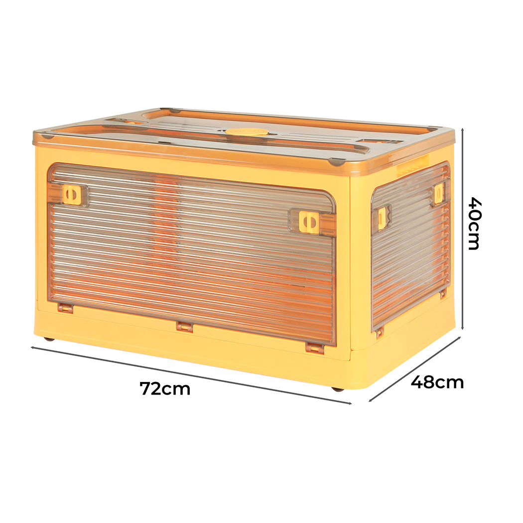 124L Storage Box Stackable Clothes Container L Orange Large-1942352812751065090