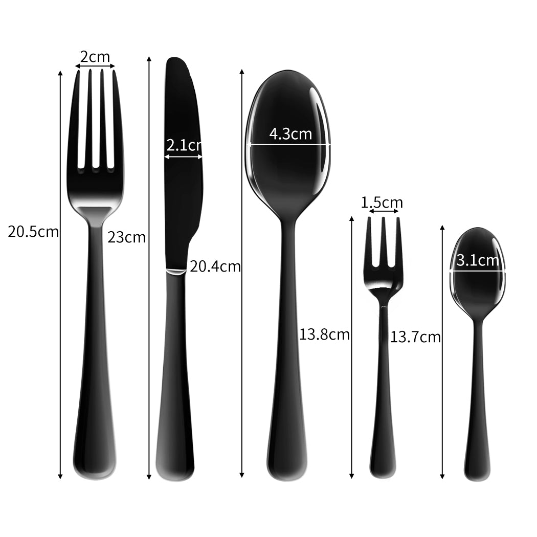 Stainless Steel Cutlery Set Travel Knife Black-1942352917583499266