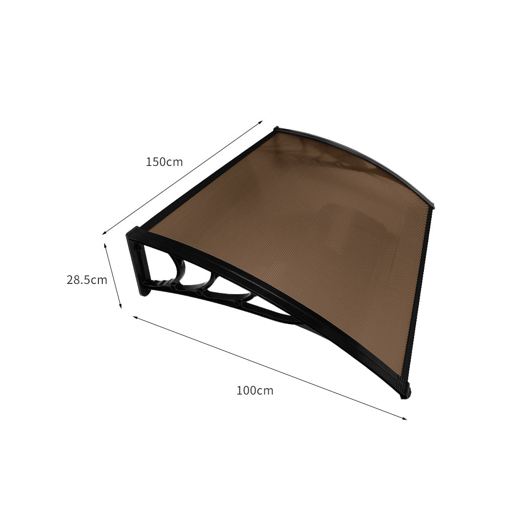 Mountview Window Door Awning Outdoor 1M X 1.5M Brown 1x1.5M-1942353016883646466