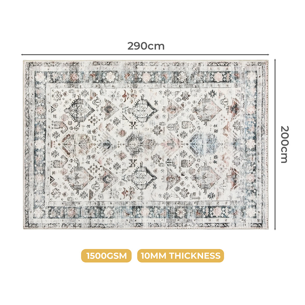 Marlow  Floor Rug Vintage Short Pile Washable Carpet Soft Plush Non Slip 200x290-1942353625984667650