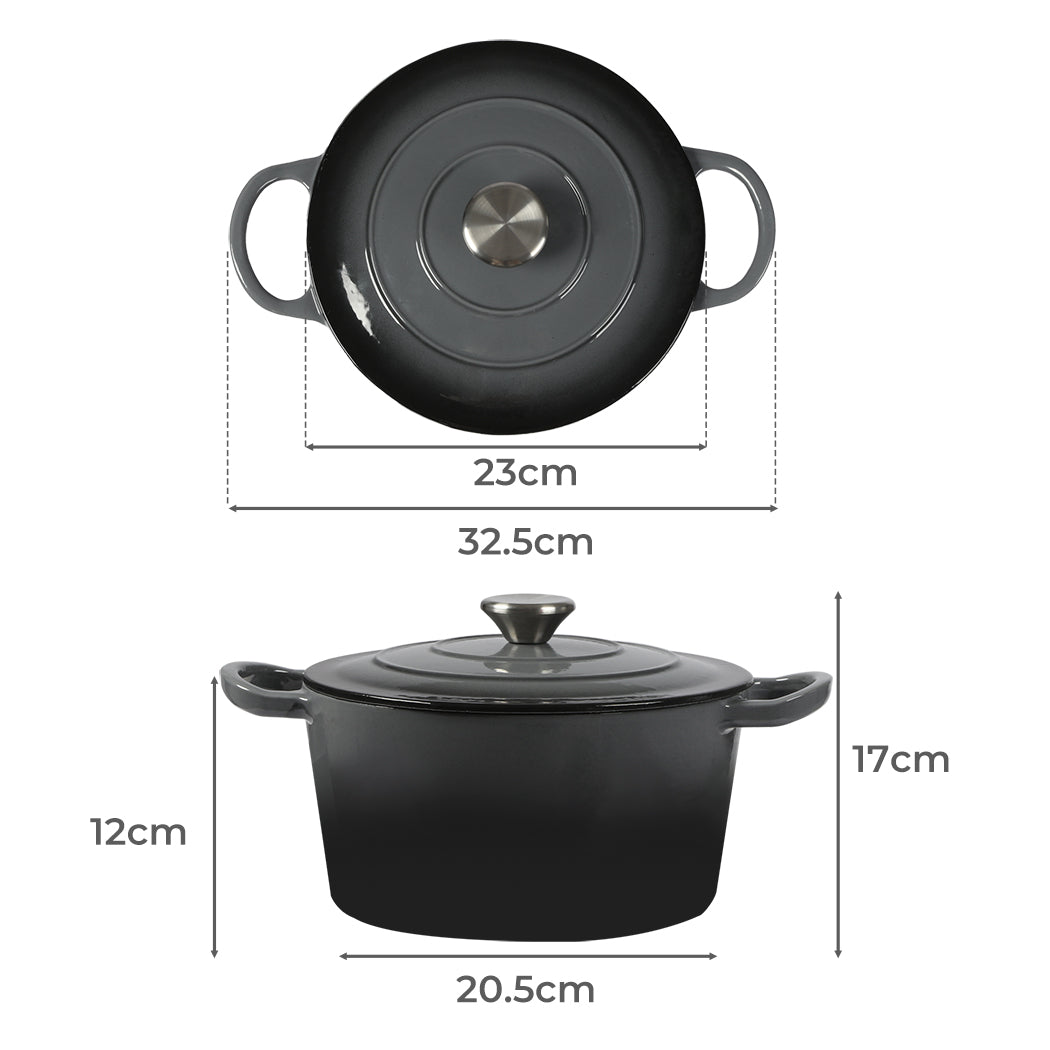 TOQUE 4L Enamel Dutch Oven Pot in Black Colour-1942352918816624642