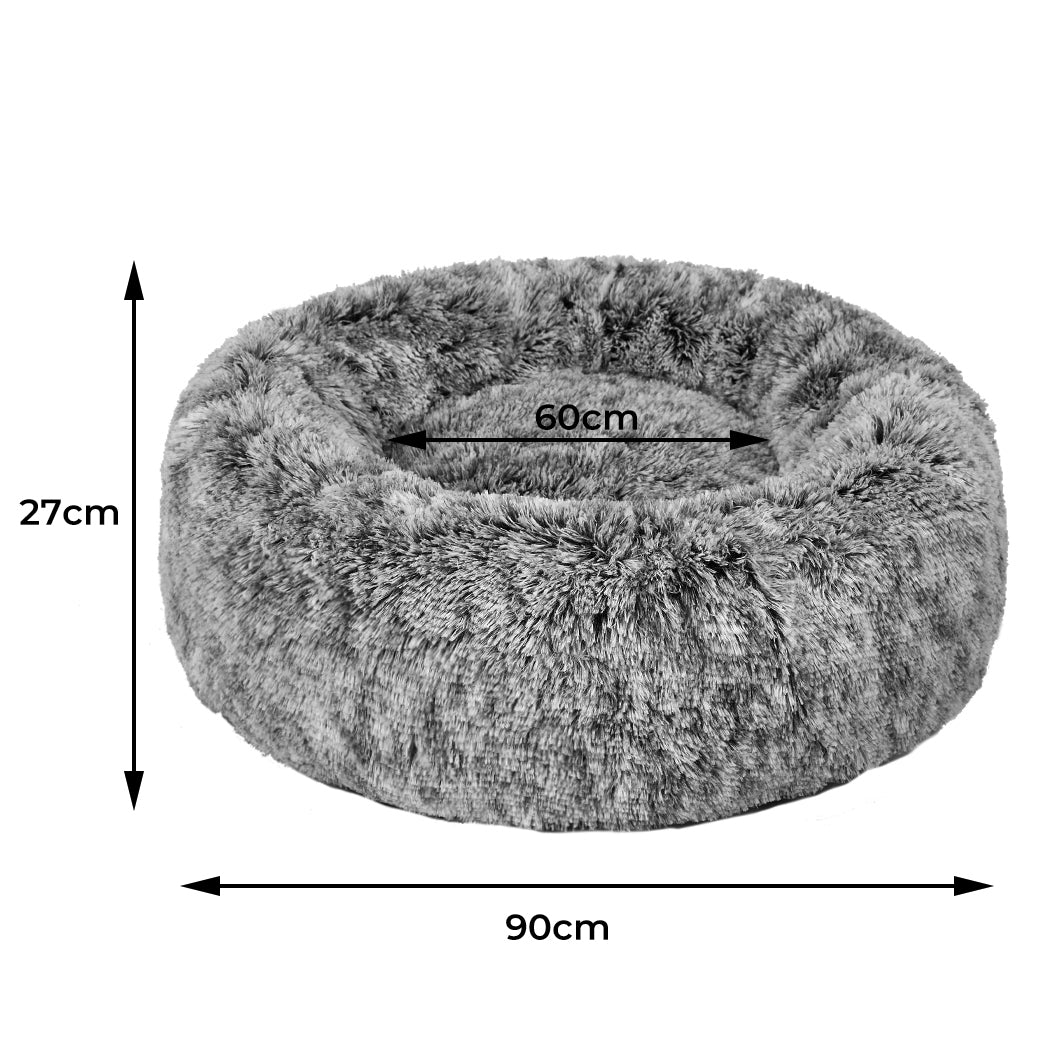 PaWz Pet Bed Cat Dog Donut Nest Calming M Charcoal Medium-1942353070776258562