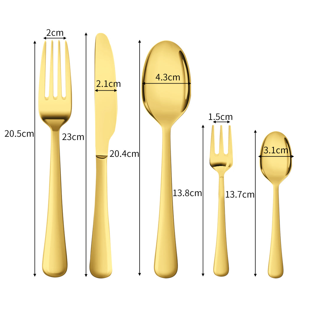 Stainless Steel Cutlery Set Travel Knife Gold-1942352917751271426