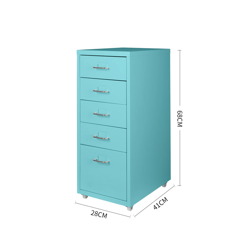 Levede 5 Drawer Office Cabinet Drawers Turquoise-1917016720950824962