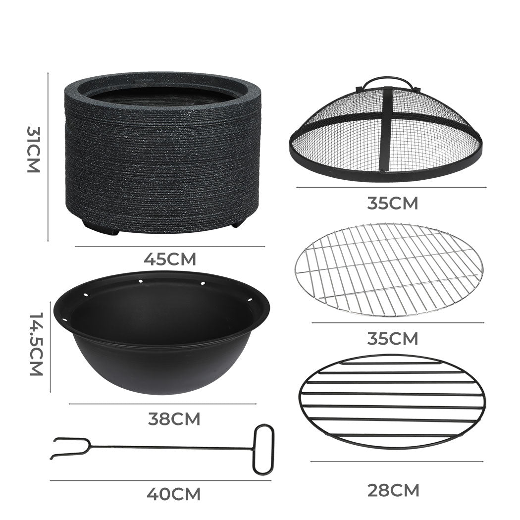 Moyasu Fire Pit BBQ Grill Outdoor Patio-1942353160844742658