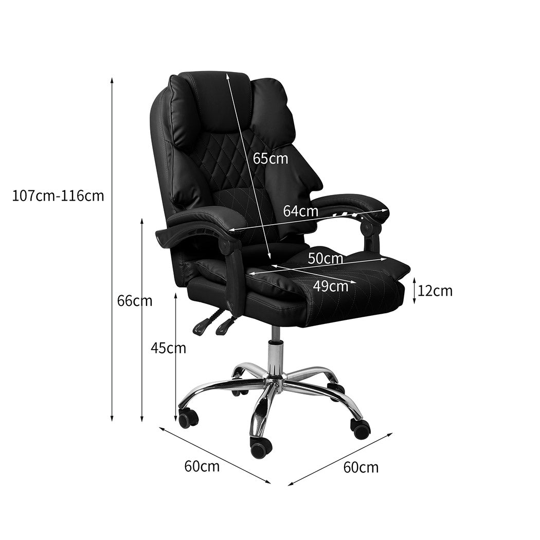 Levede Gaming Chair Office Computer Black No Footrest-1910112922533761026