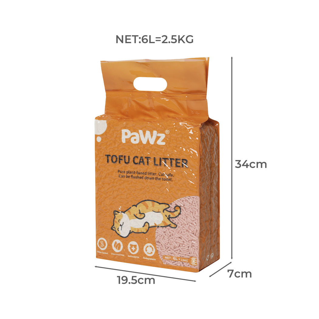 PaWz 2.5kg Tofu Cat Litter Clumping Peach-1942352760943022082