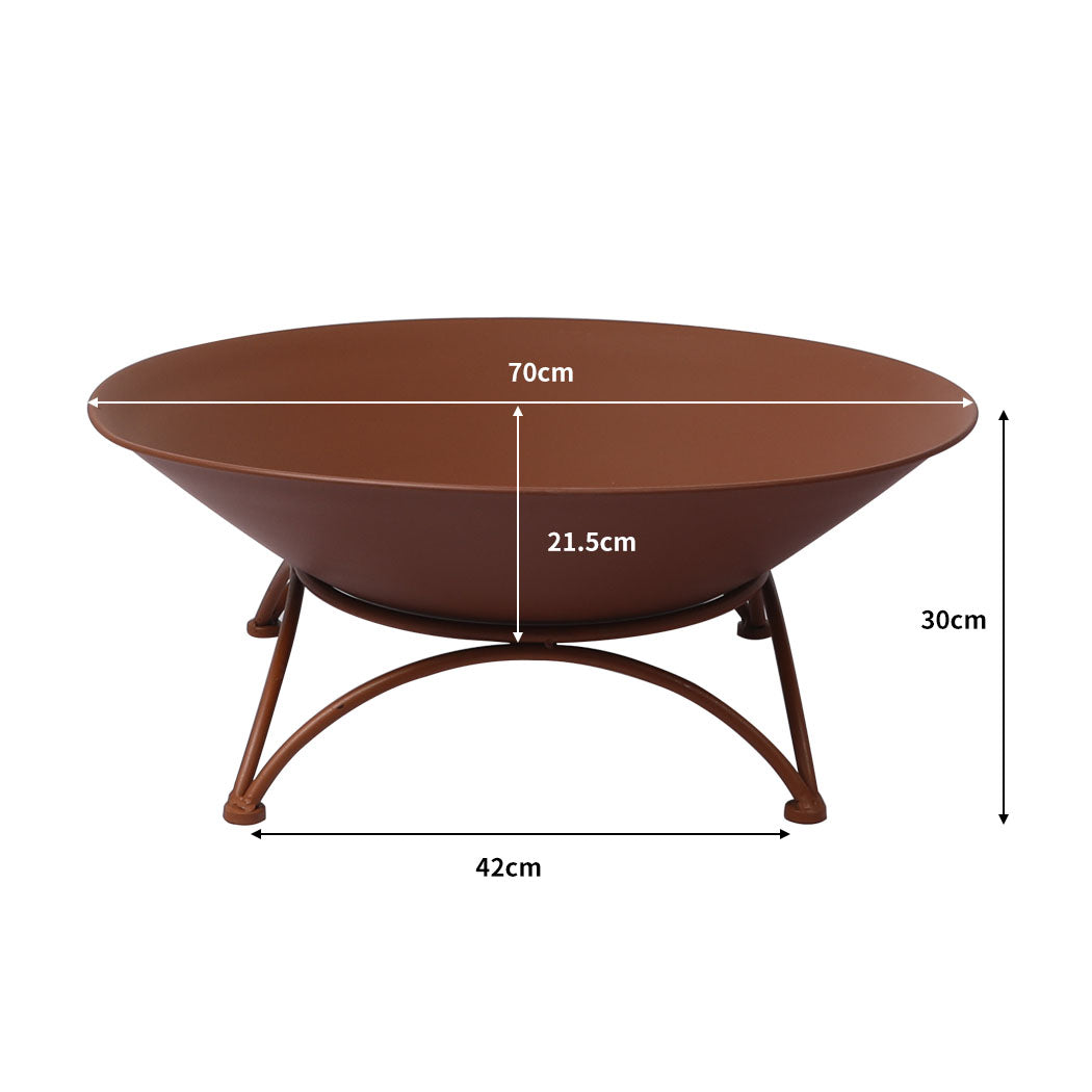 2 IN 1 Fire Pit Outdoor Pits Bowl Steel Rust-1942353058700857346