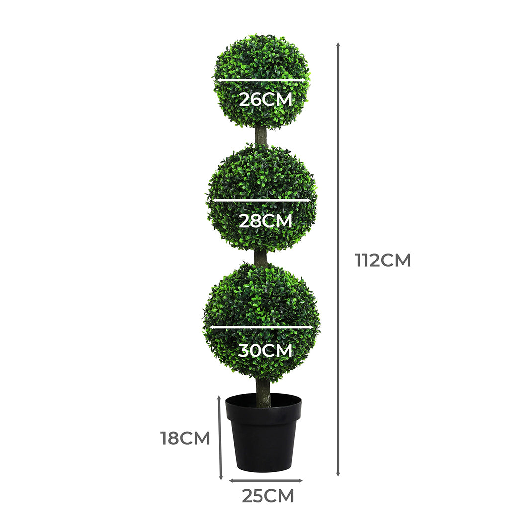 Lambu Artificial Triple Ball Boxwood Trees-1942353683010424834