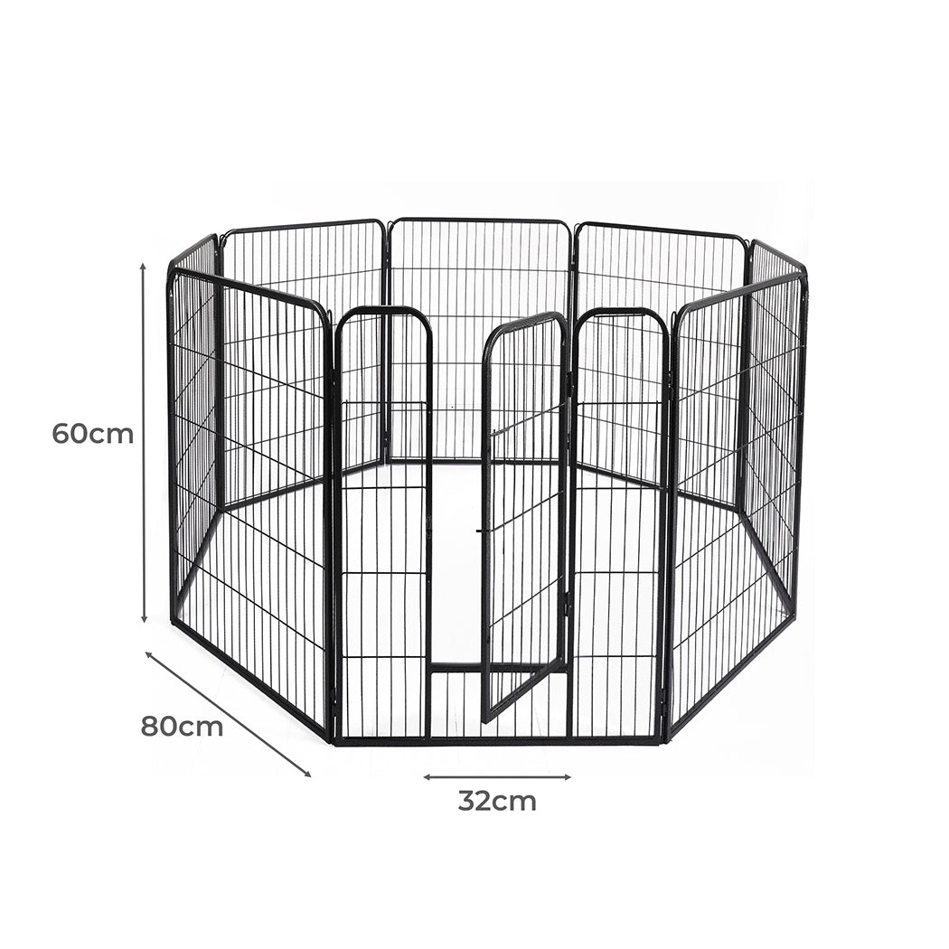 PaWz 8 Panel Pet Dog Playpen Puppy Exercise Black 24 inch-1942353116418674690