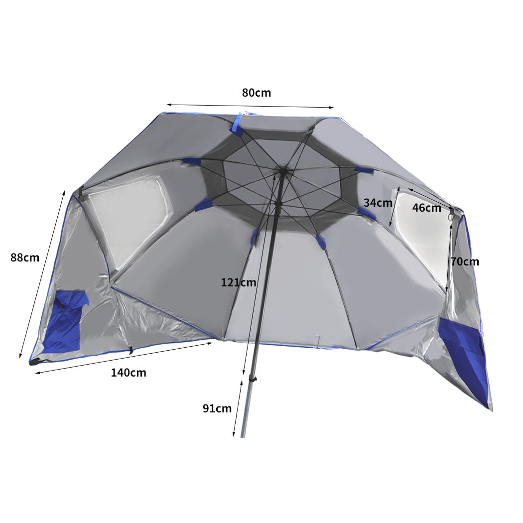 Mountview Beach Umbrella Outdoor Umbrellas Blue 2.13M-1942352879344029697