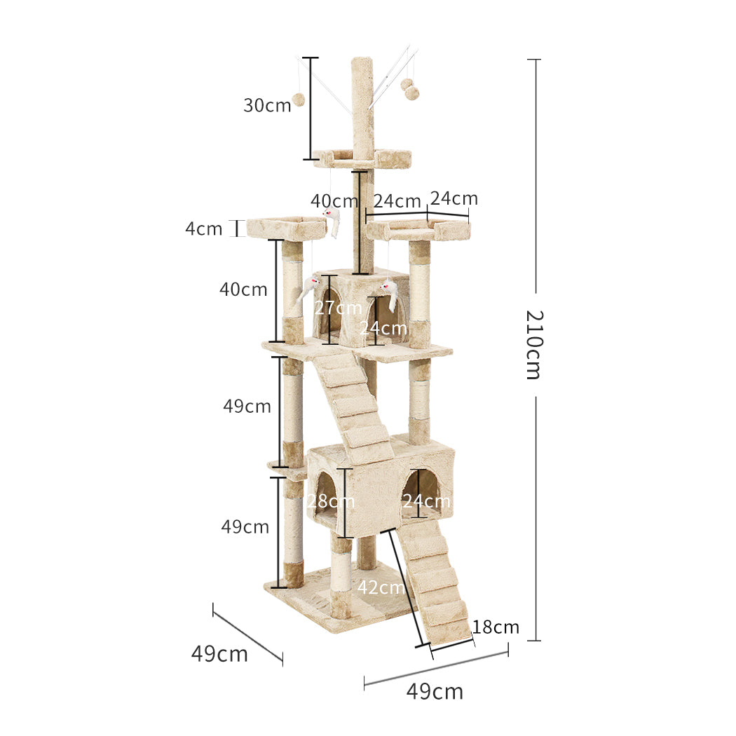 PaWz Cat Tree Scratching Post Scratcher Beige-1942353259029204994