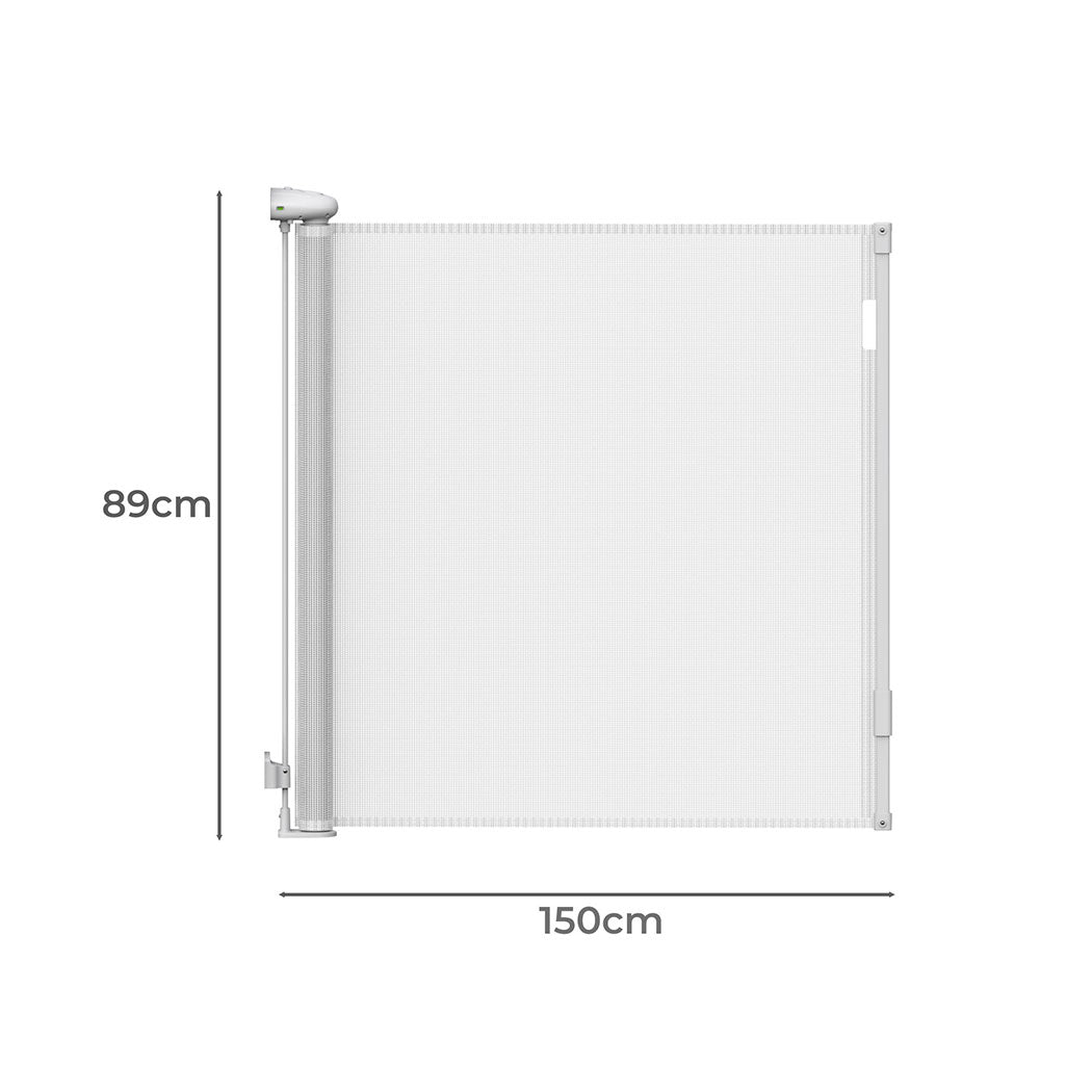 BoPeep Retractable Baby Safety Gates 150cm White 150 cm-1910112818443718658