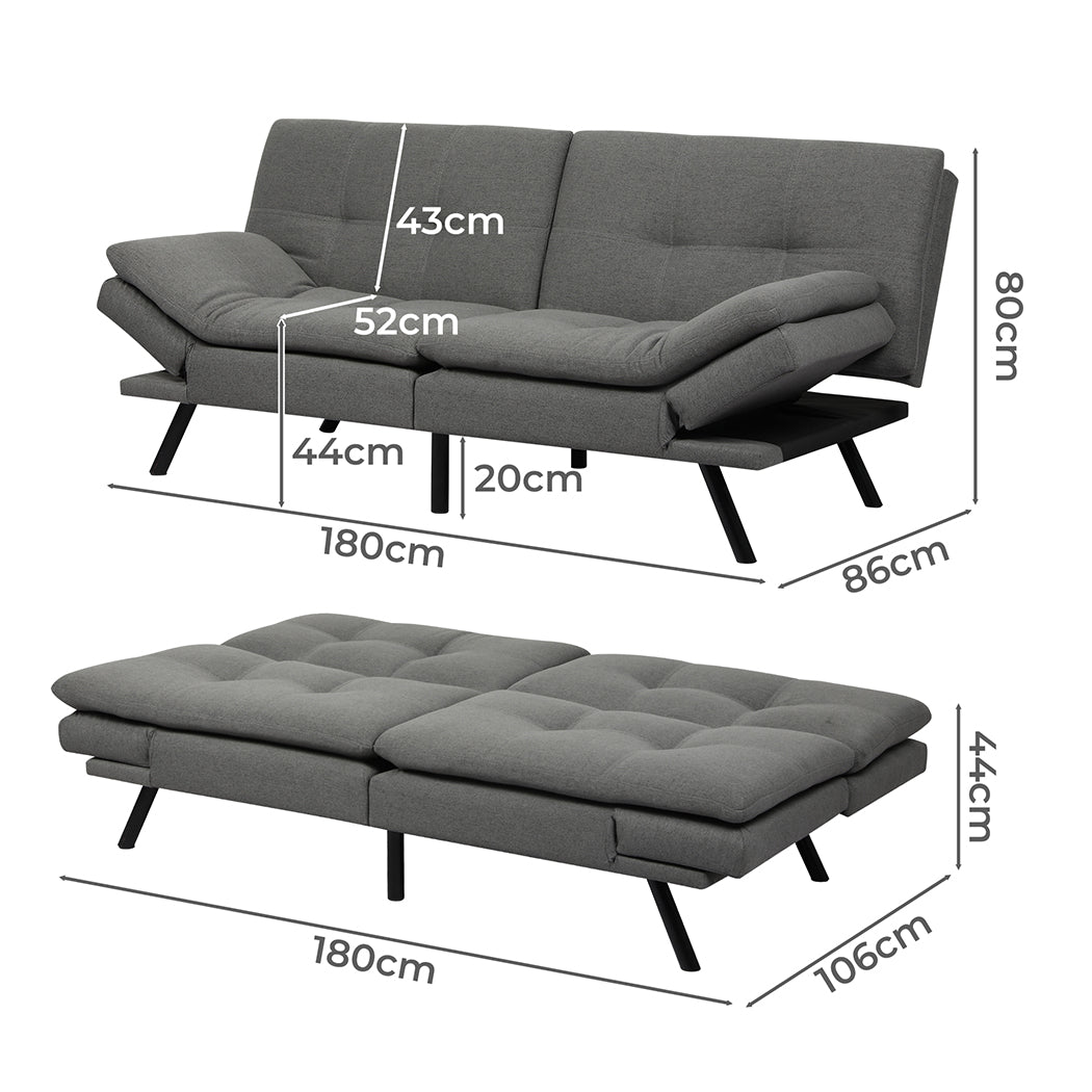 Levede Sofa Bed Futon Recliner Lounge-1910112207677558786