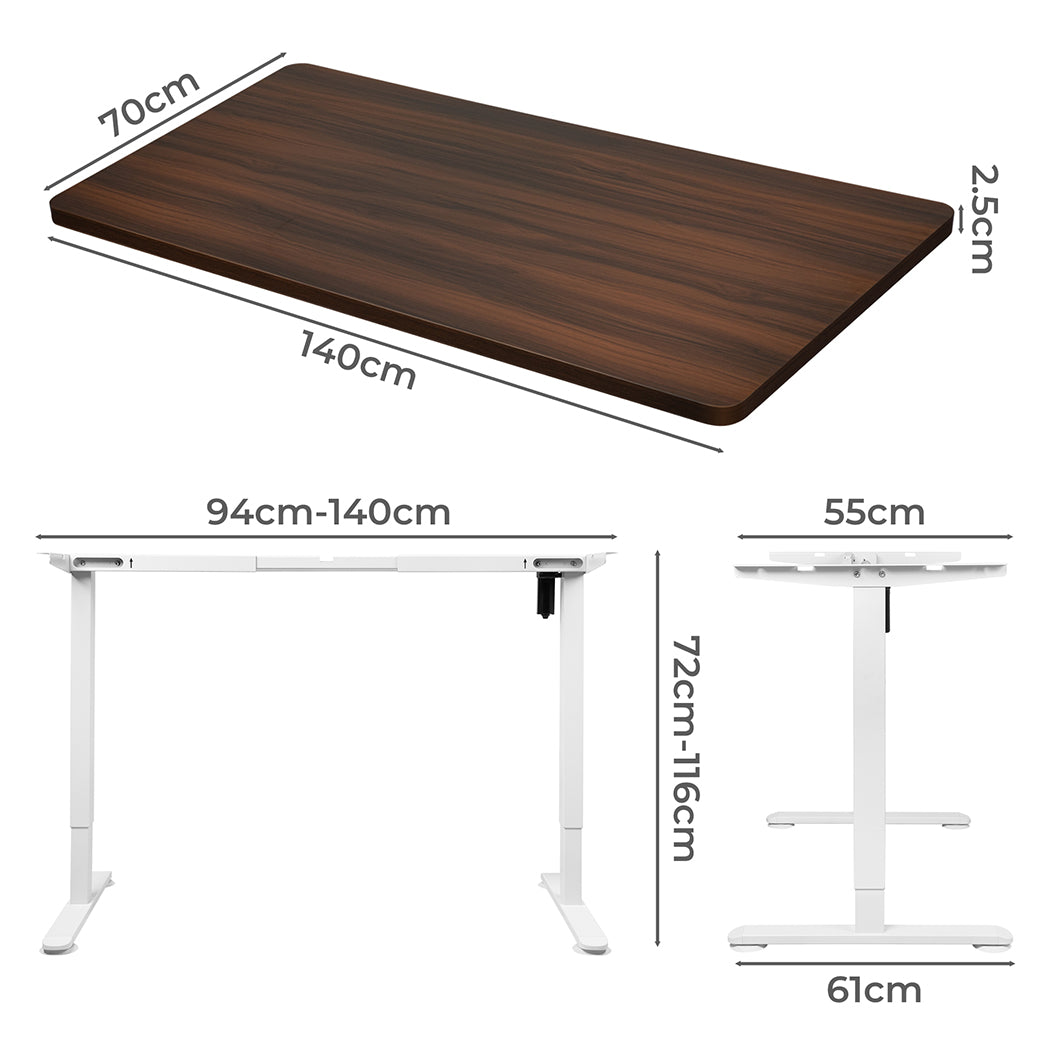 Levede Motorised Standing Desk Adjustable 140cm Walnut 1000x 1MM-1910112997444030466