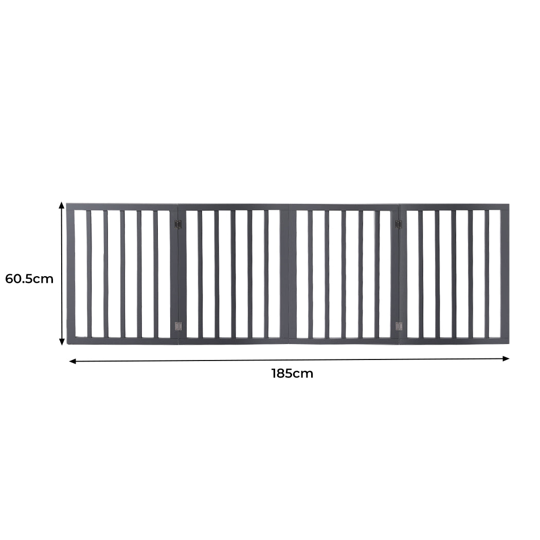 Wooden Pet Gate Dog Fence Retractable Grey 600x 3MM-1942353080645455874