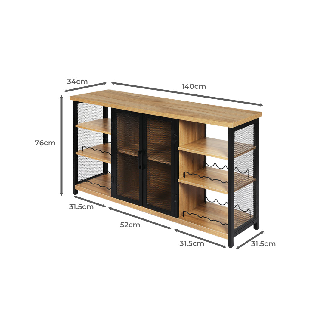Levede Bar Cabinet Buffet Sideboard Oak-1917016727355527170