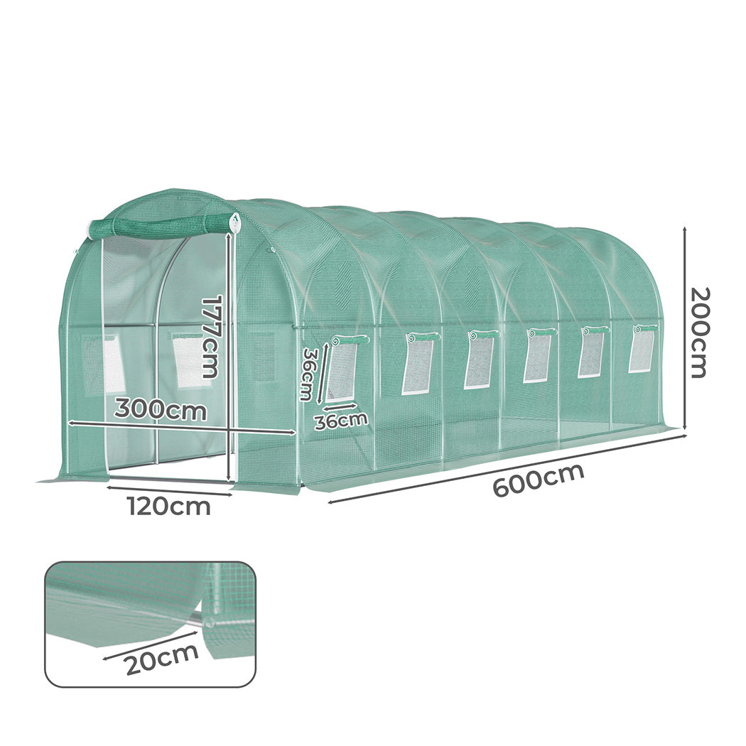 Lambu Greenhouse Walk-In Green House Shed 6M-1942353612021829632