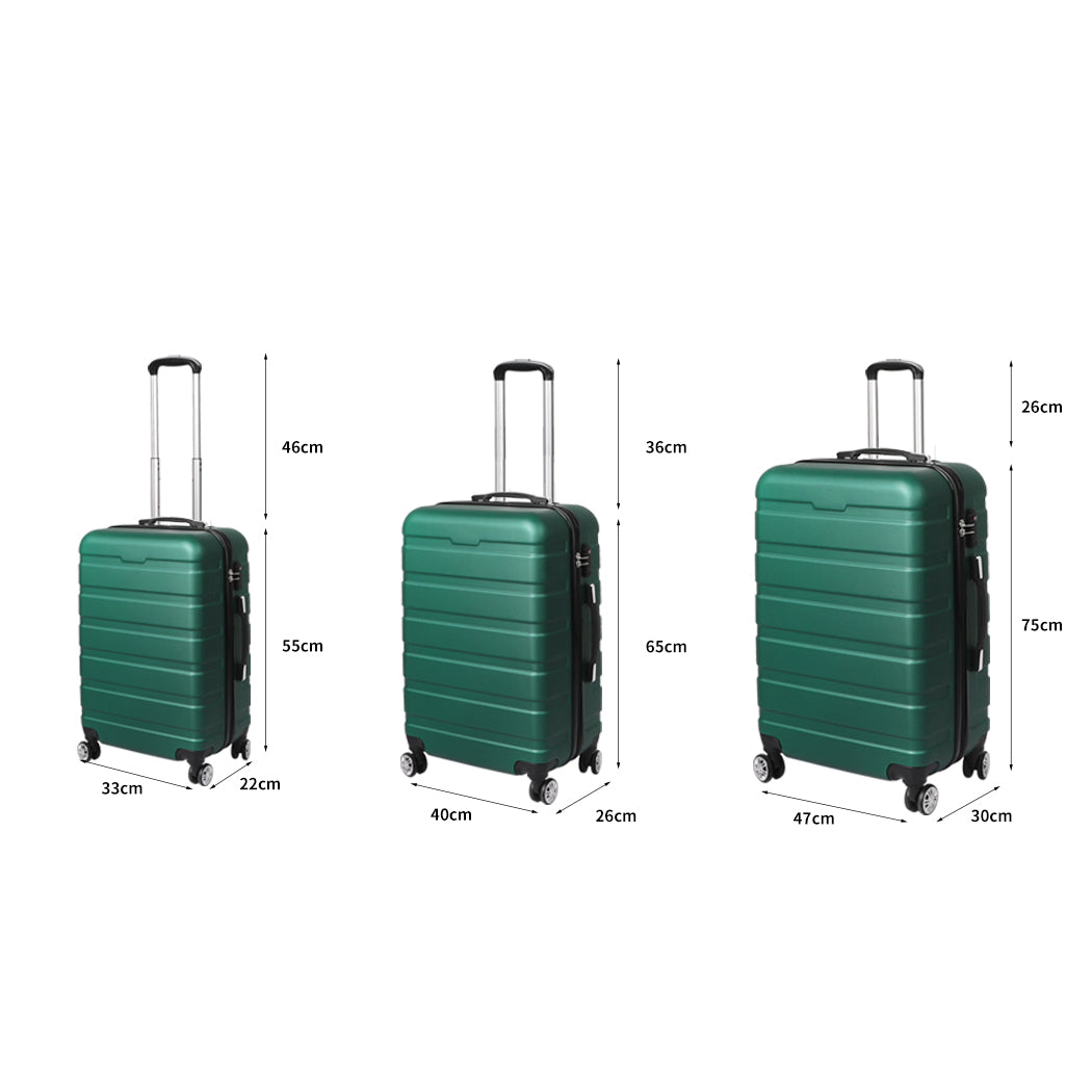 Slimbridge 3PC Luggage sets Suitcase Green-1942352941067407362