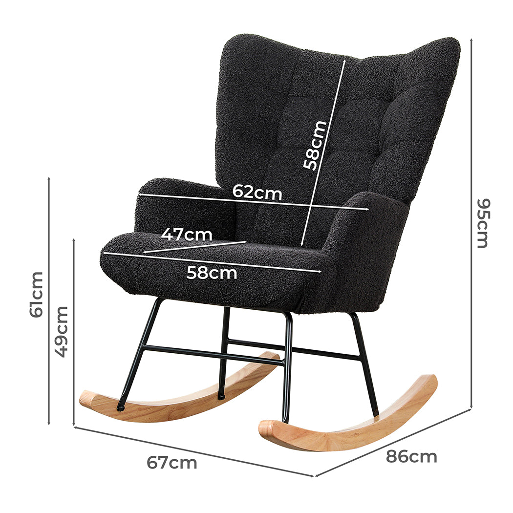 Levede Fleece Rocking Chair-1910112200283000834