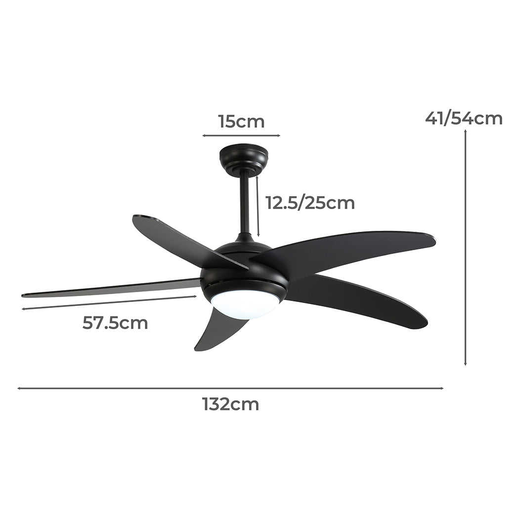 Spector 52'' Ceiling Fan LED Light DC Black-2006733155146534914