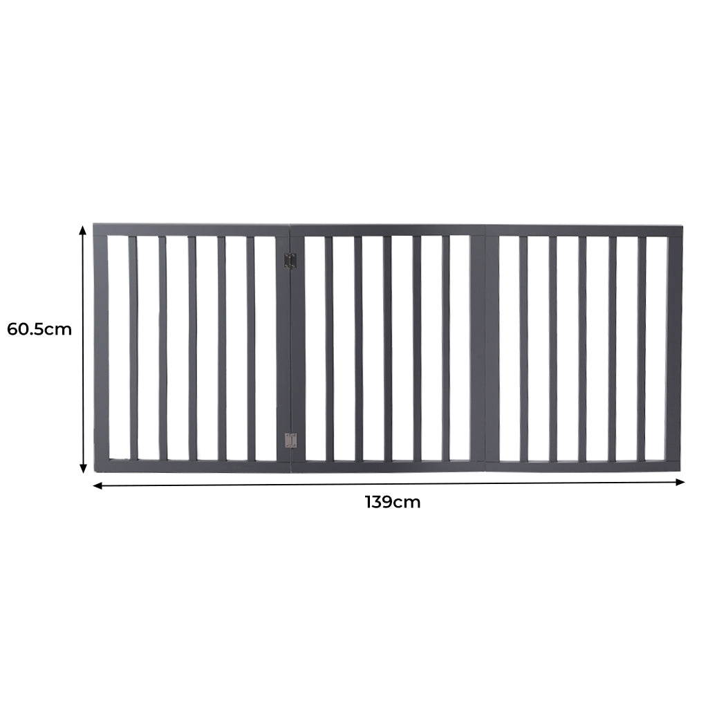 Wooden Pet Gate Dog Fence Retractable Grey 2000x 3MM-1942353079924035586