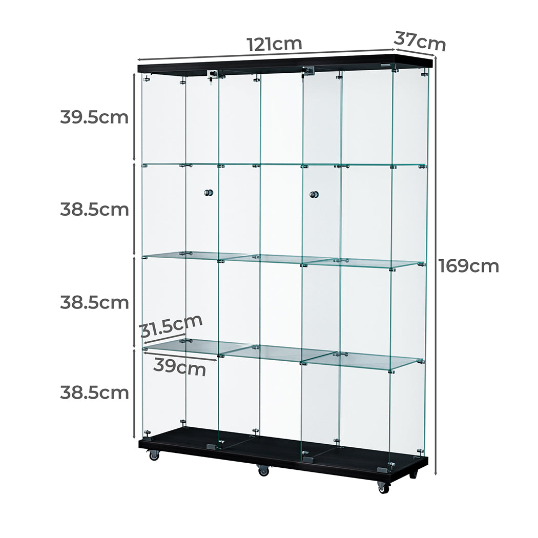 Stacked 169cm Tall Glass Display Cabinet 4 Tier-1917016714055389186