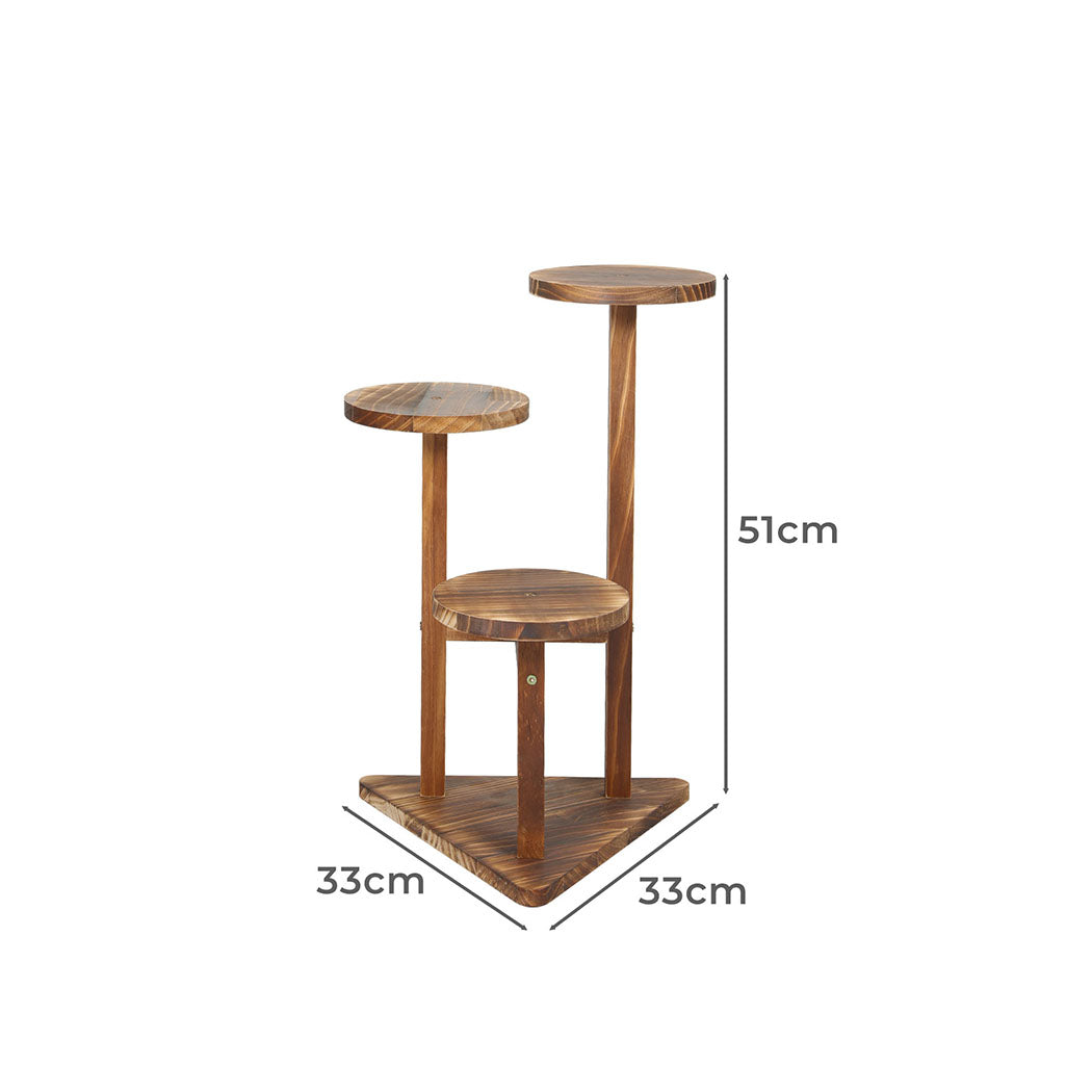 Levede 3-Tier Plant Stand Wood Wooden-1942353759548084226