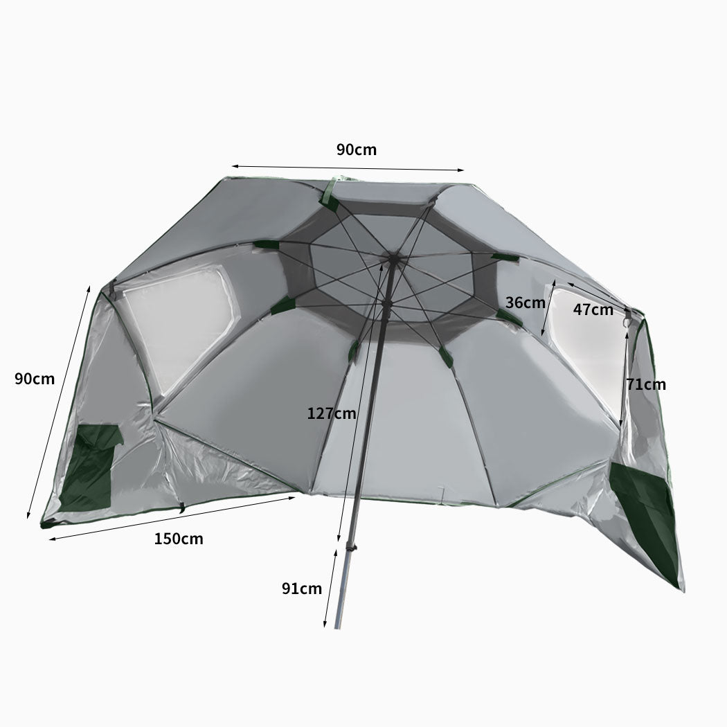 Mountview Beach Umbrella Outdoor Umbrellas Green 2.33M-1942352879696351234