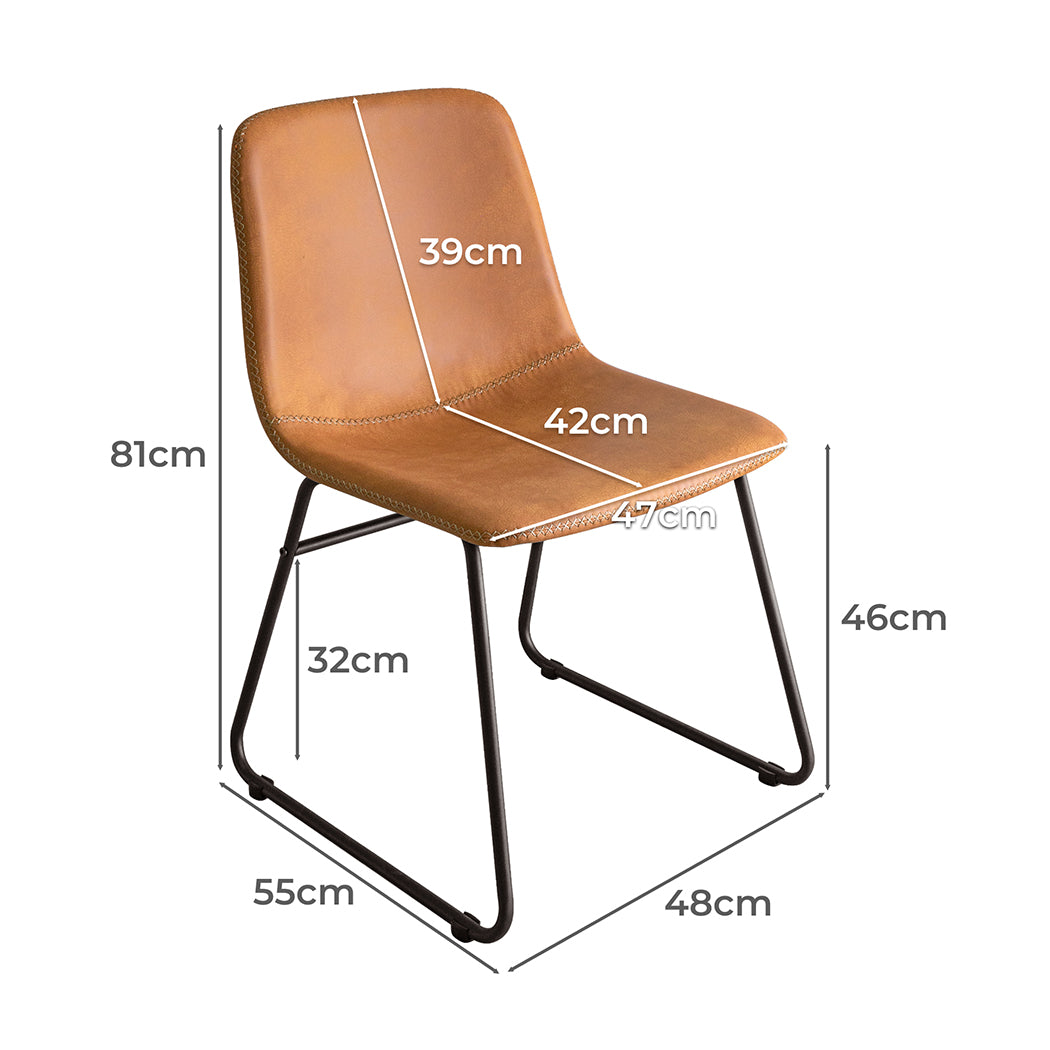 Levede 2x Dining Chairs Kitchen Table Brown-1910113301069697026