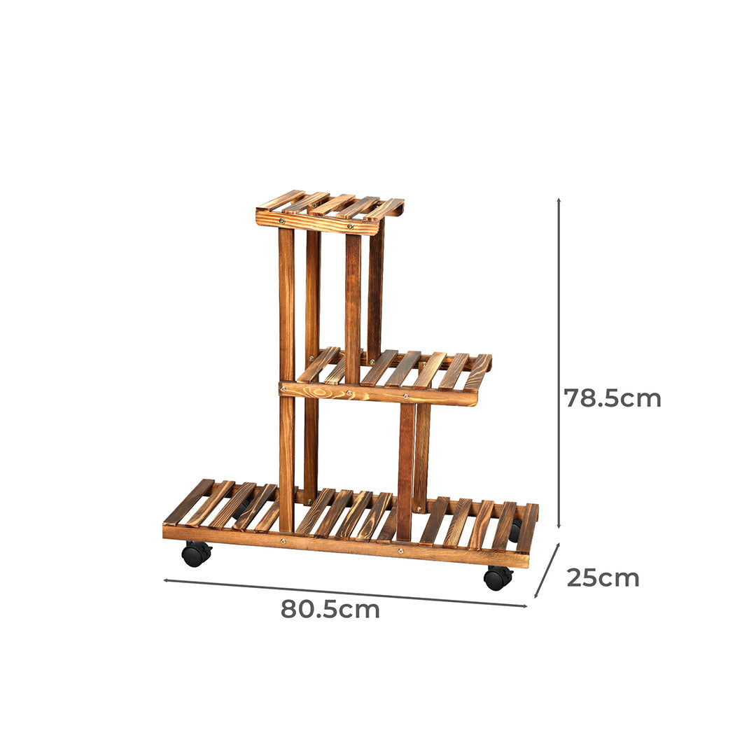 Levede 3-Tier Plant Stand Wood Wooden-1942353761037062146