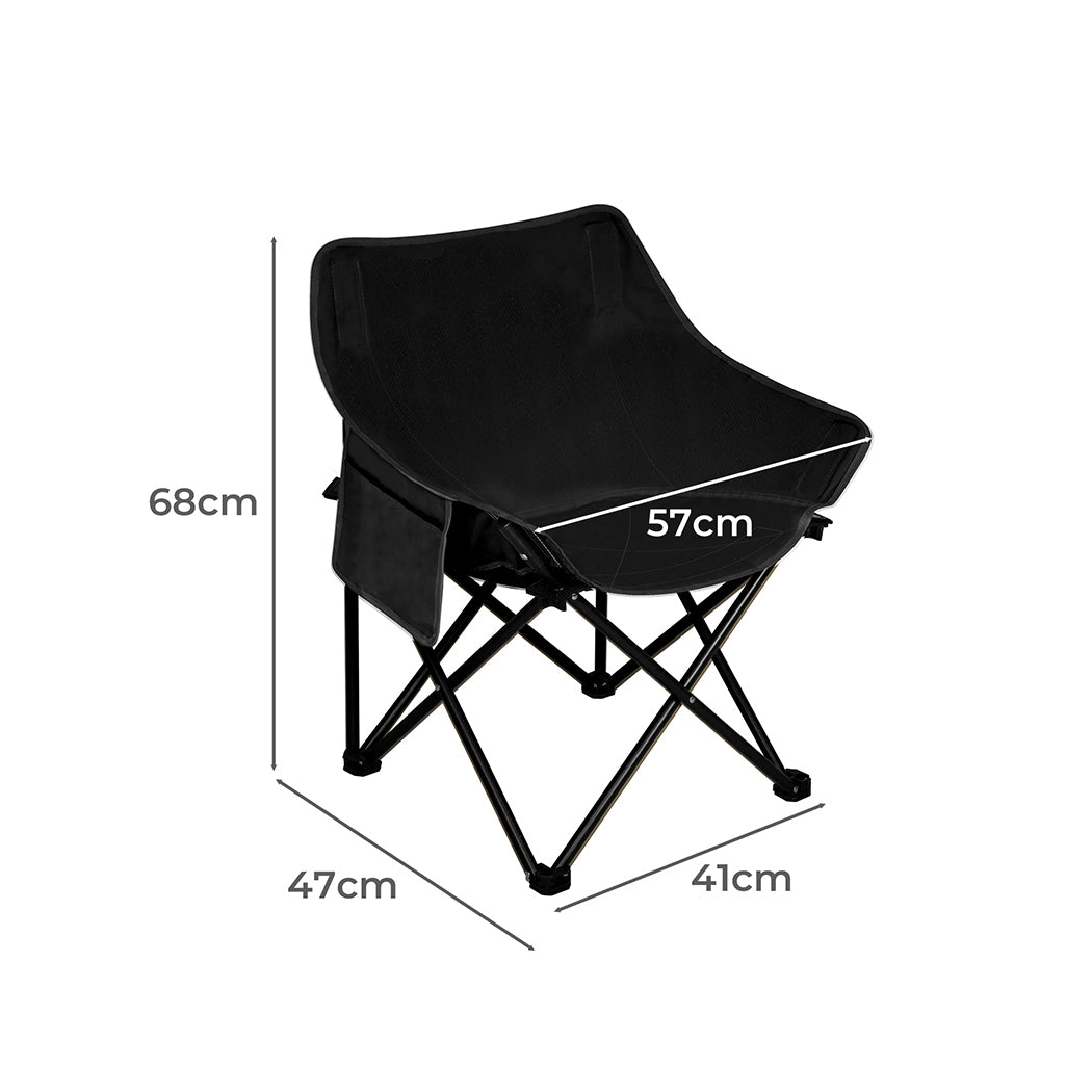 Levede Folding Camping Moon Chair Lightweight Black-1910112920105259010