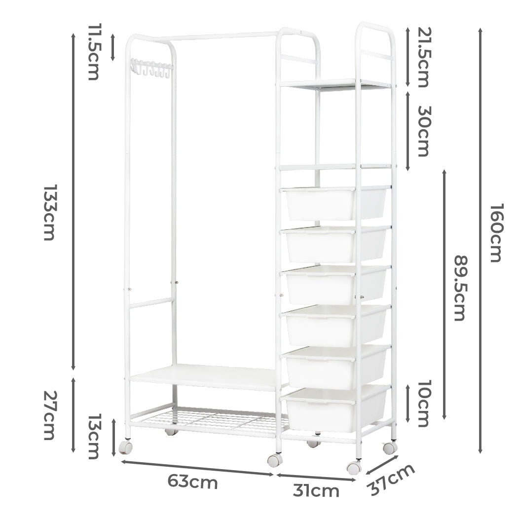 Levede 94CM Clothes Rack Stand Heavy Duty Hanging-1942353709476483074