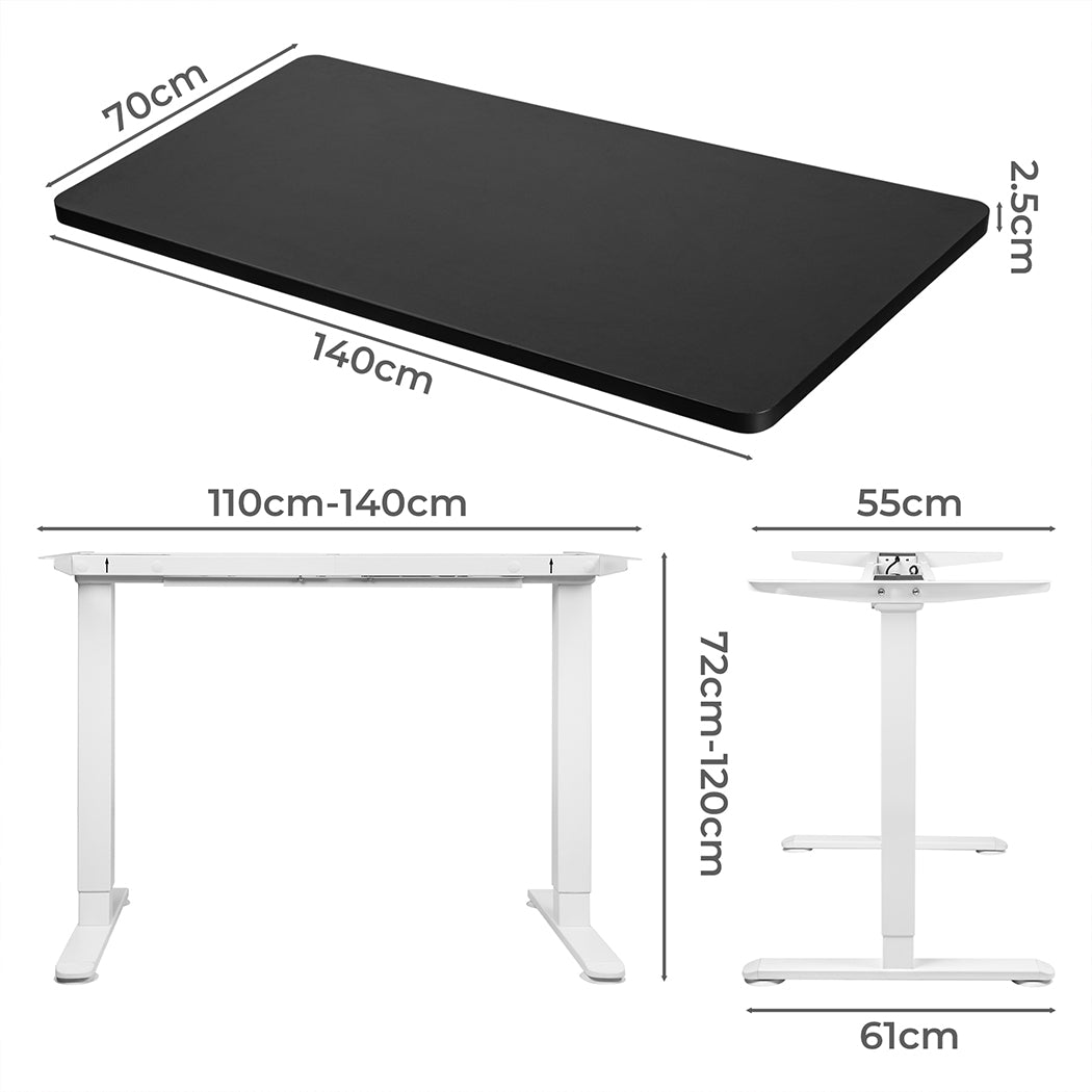 Levede Motorised Standing Desk Adjustable 140cm Black 1000x 1MM-1910112995288158210