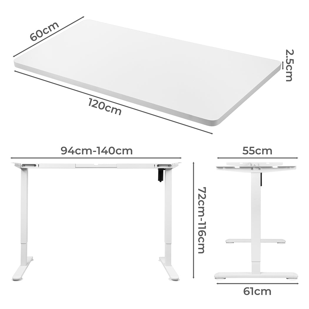 Levede Motorised Standing Desk Height 120cm White 800x 1.5MM-1910112994096975874