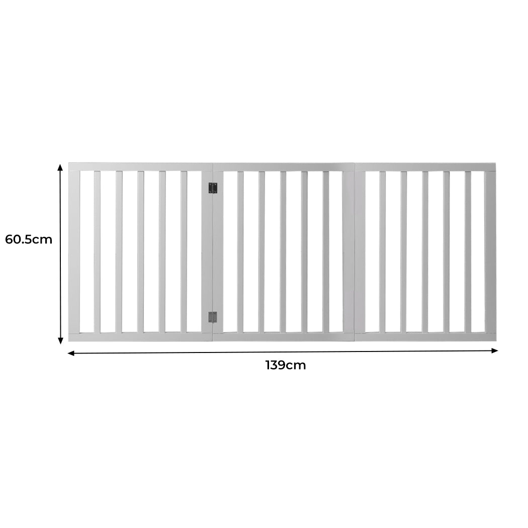 Wooden Pet Gate Dog Fence Retractable White 2000x 3MM-1942353080100196354