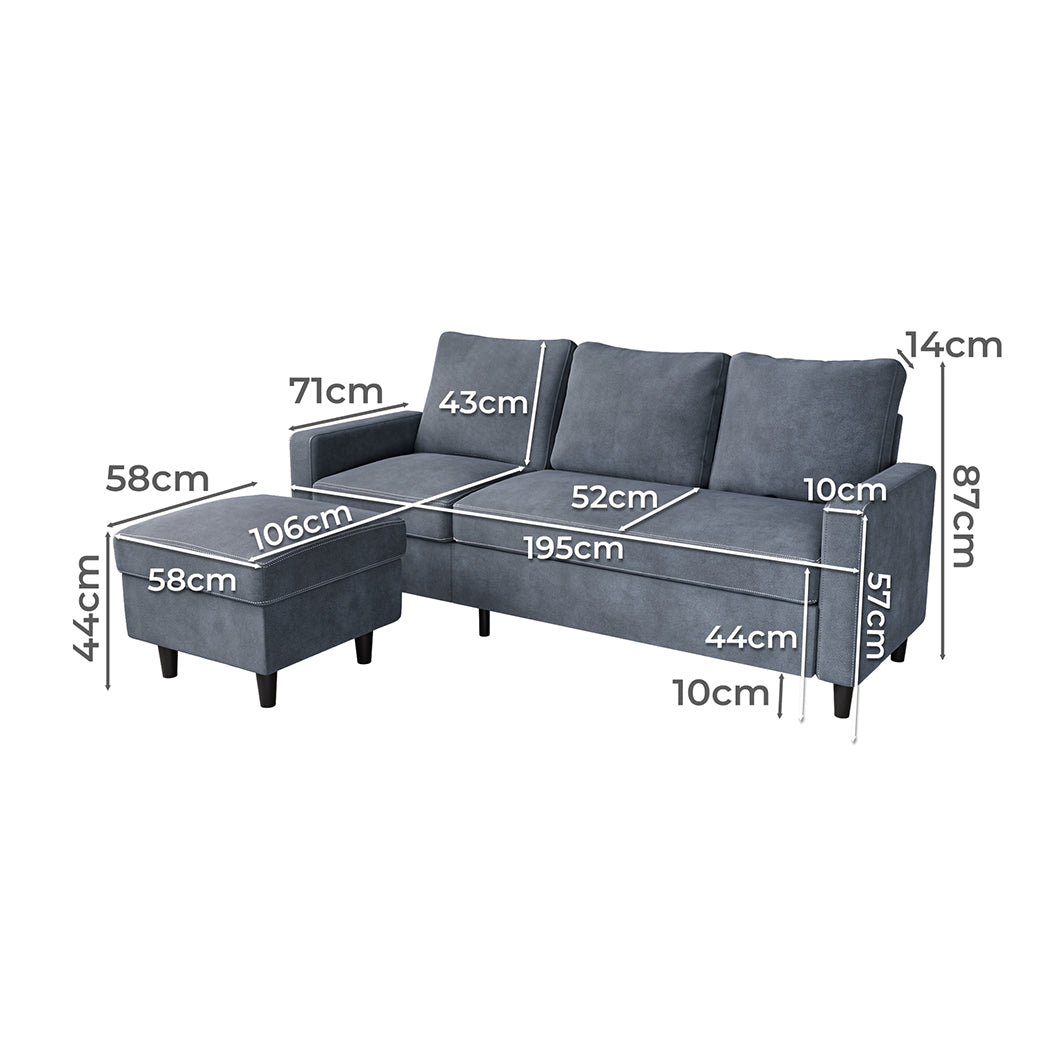 Levede L-shaped Sectional Sofa Lounge Chaise Set-1910112207996325890