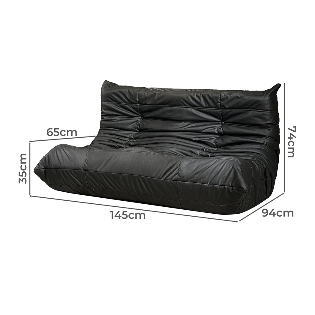 Levede 2 Seaters Floor Sofa Caterpillar Lounge-1910112348576813058
