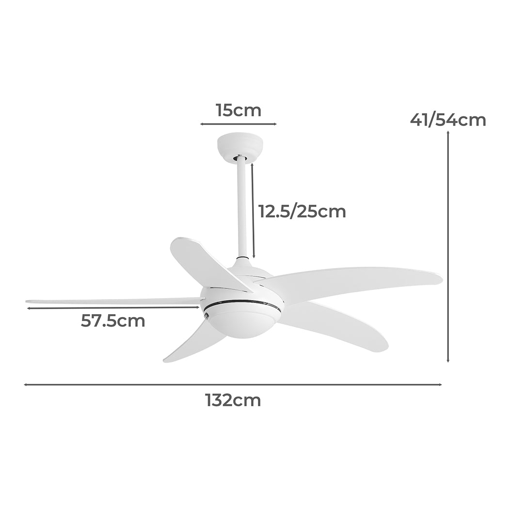 Spector Ceiling Fan 52'' DC Motor Wood White-2006733155343667202