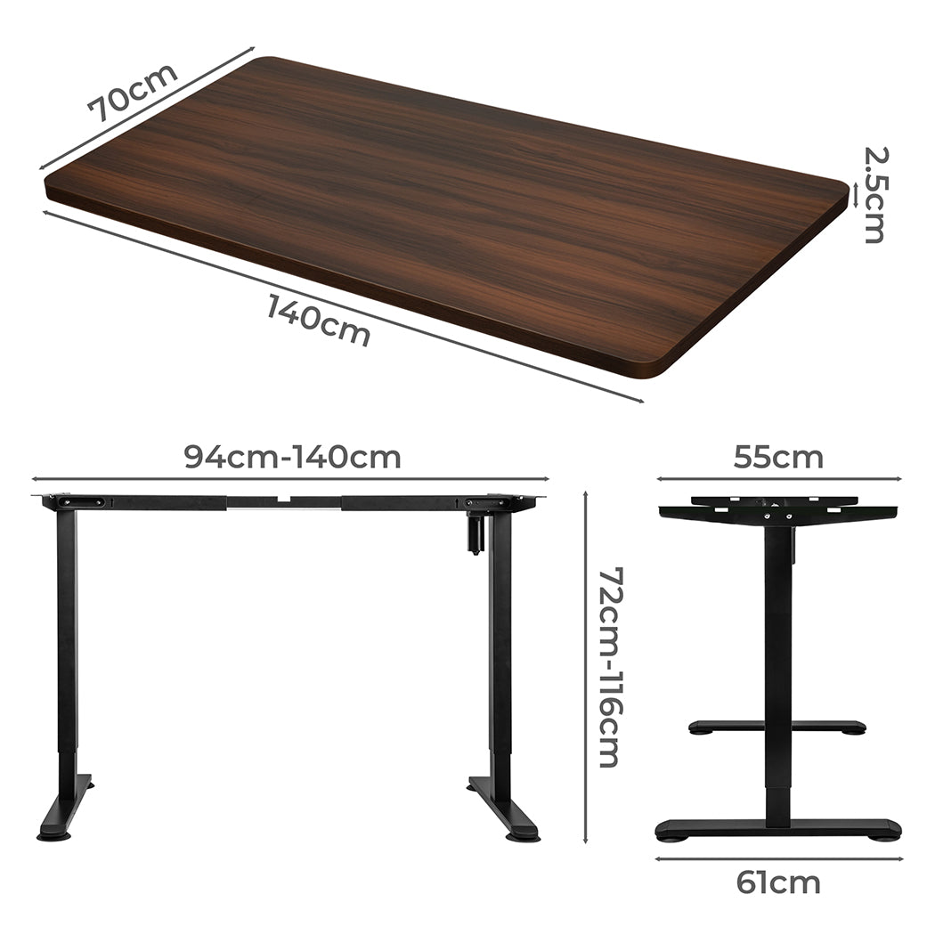 Levede Motorised Standing Desk Adjustable 140cm Walnut 1000x 1MM-1910112996693250050