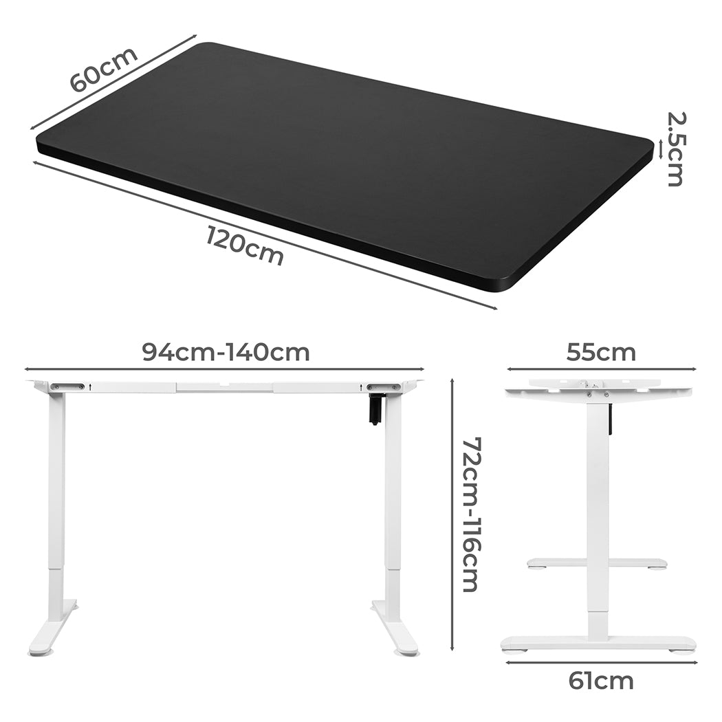 Levede Motorised Standing Desk Height 120cm Black 800x 1.5MM-1910112993178423298