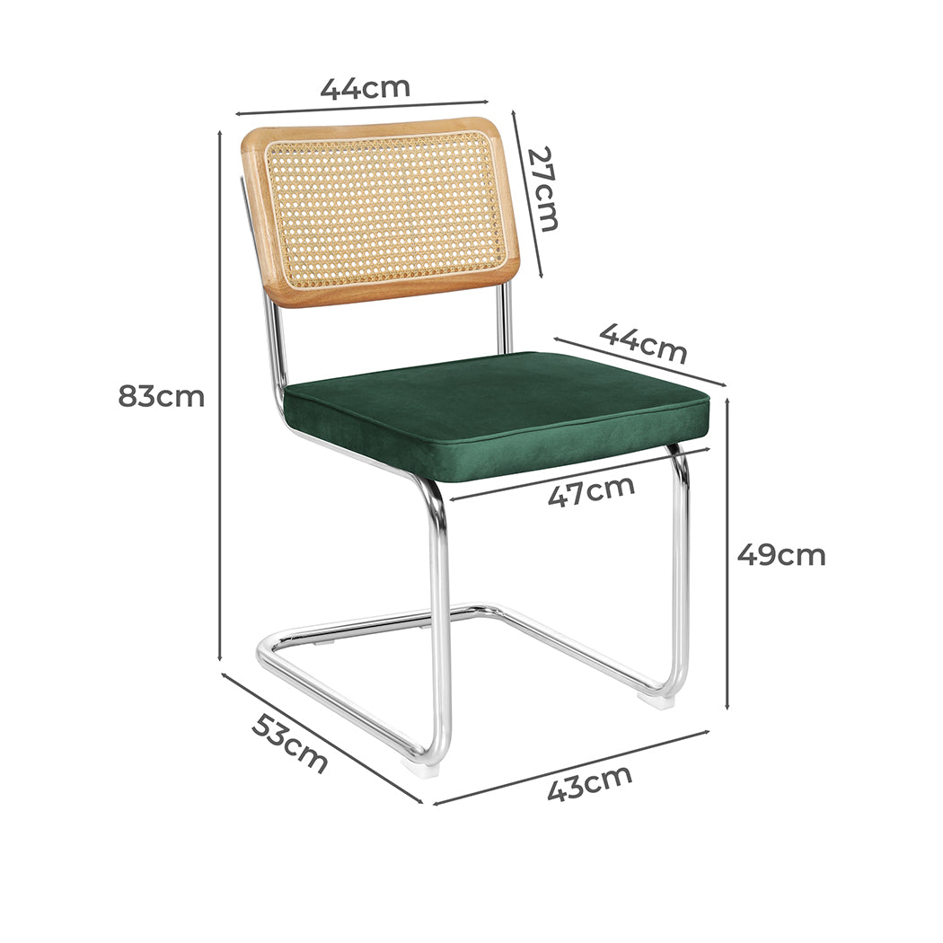 Levede 2xRattan Chair Dining Chairs Green-1910113300486688770