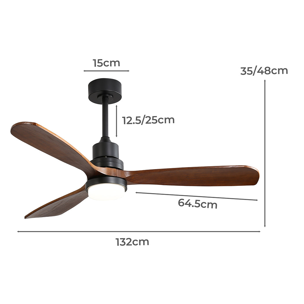 Spector 52'' Wood Ceiling Fan DC Motor Walnut-2006733155792457730